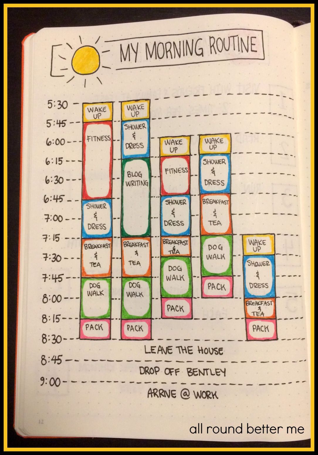 My Morning Routine in my New Bullet Journal