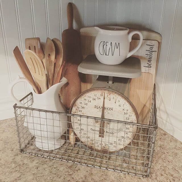 Natural Wood and Ivory Collection in Antique Barn Basket