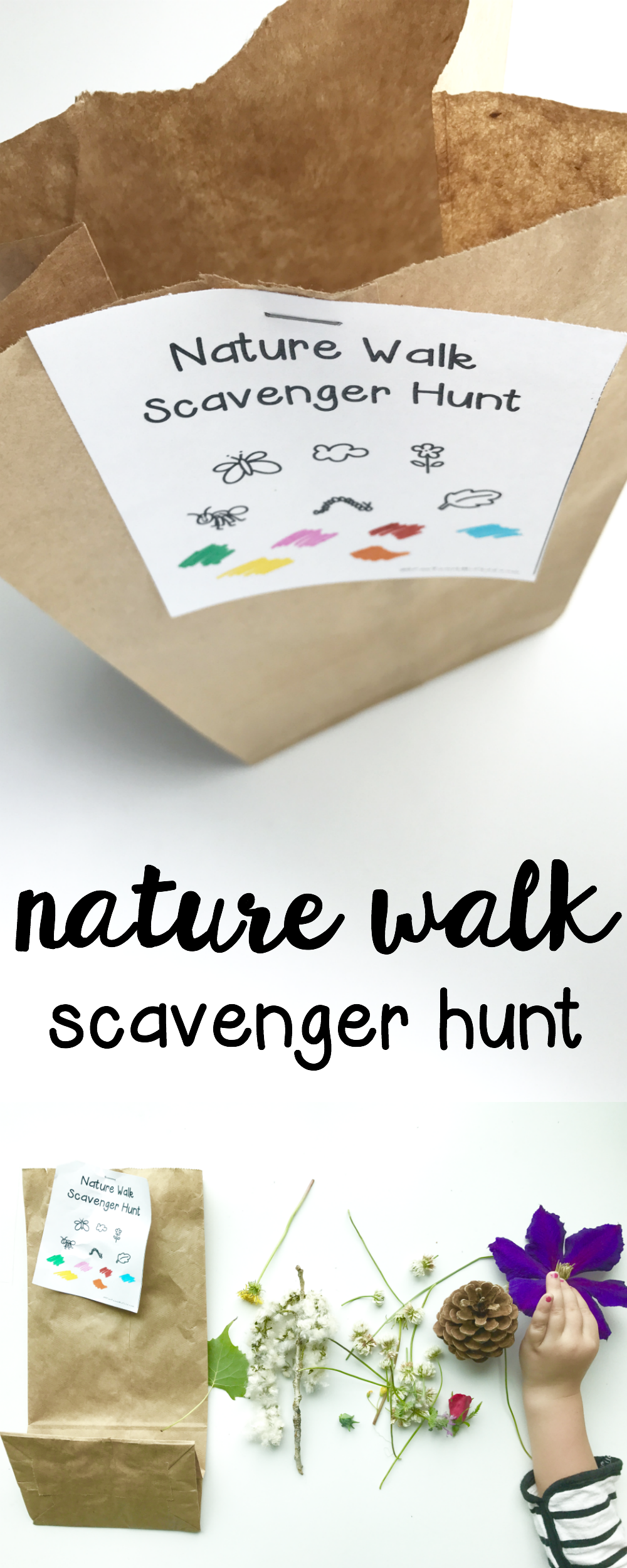 Nature Walk Scavenger Hunt:  Such a fun outdoor activity for toddlers and preschoolers!