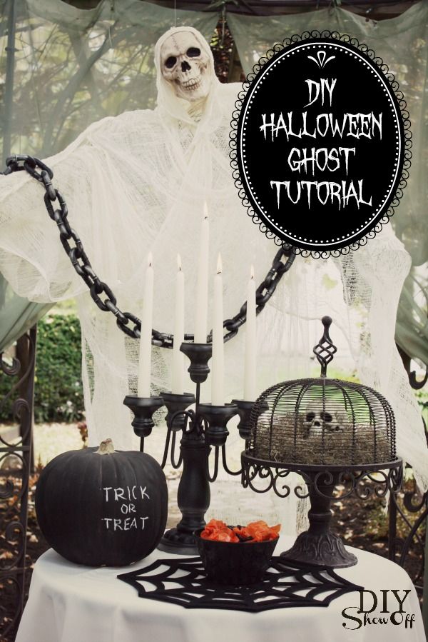 Gruesome Ghost Host -   Outdoor Halloween Decor Ideas