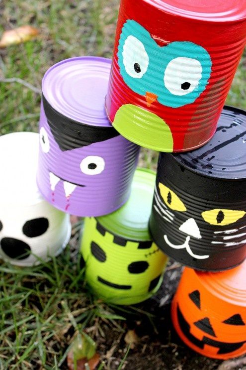 Halloween Tin Can Party Game -   Outdoor Halloween Decor Ideas