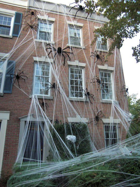 Shuddersome Spider Webs -   Outdoor Halloween Decor Ideas