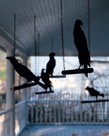 Chilling Crow Silhouettes Decoration -   Outdoor Halloween Decor Ideas
