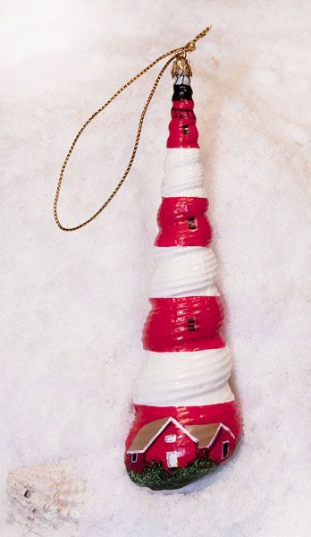 Painted Seashell Ornaments | Assateague Lighthouse Hand Painted Seashell Ornament