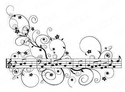 Pattern vector material with sheet music