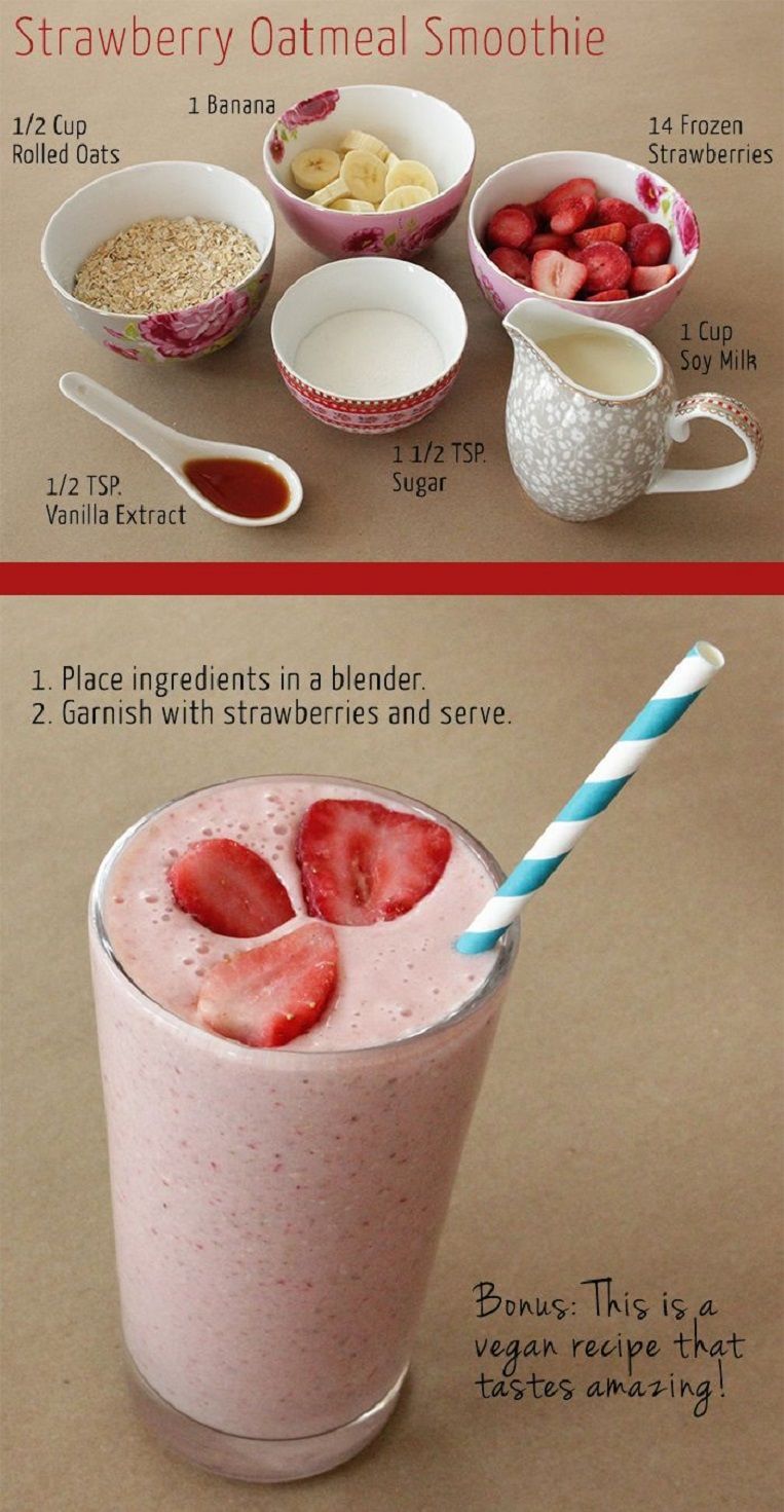 pour ceux qui ne sont pas habitues a prendre un petit dej, le smothie aux fraises peut etre une tres bonne source d’energie pour