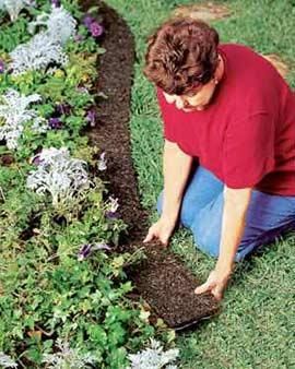 Recycled Rubber Edge Border. Even If You Could Lay Bark Mulch In Perfect Circles Or Borders, It Would Soon Look Ragged Or Need