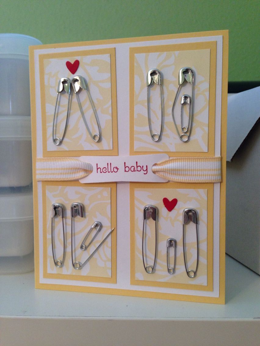 Safety pin baby card