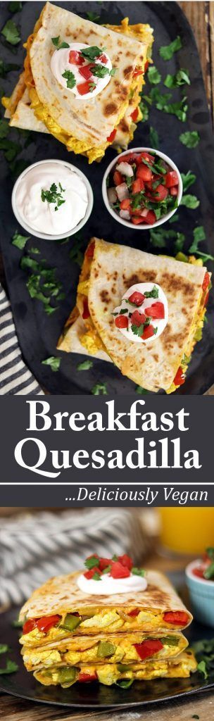 Satisfy your morning hunger with this loaded Vegan Breakfast Quesadilla. Vegan Breakfast Quesadilla –