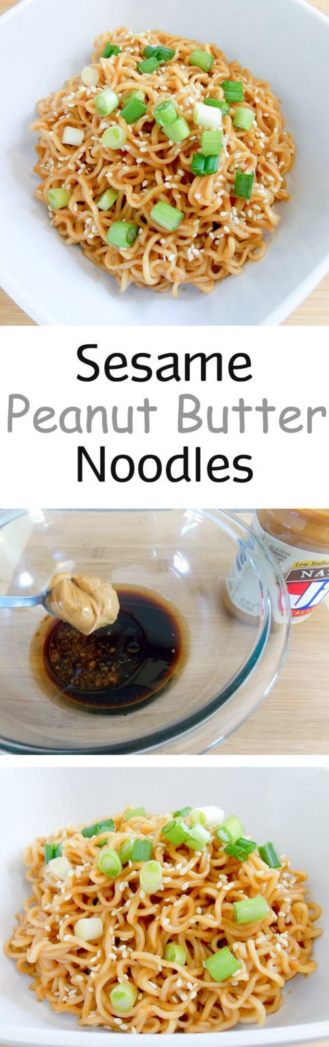 Sesame Peanut Butter Noodles (I added tofu and broccoli)
