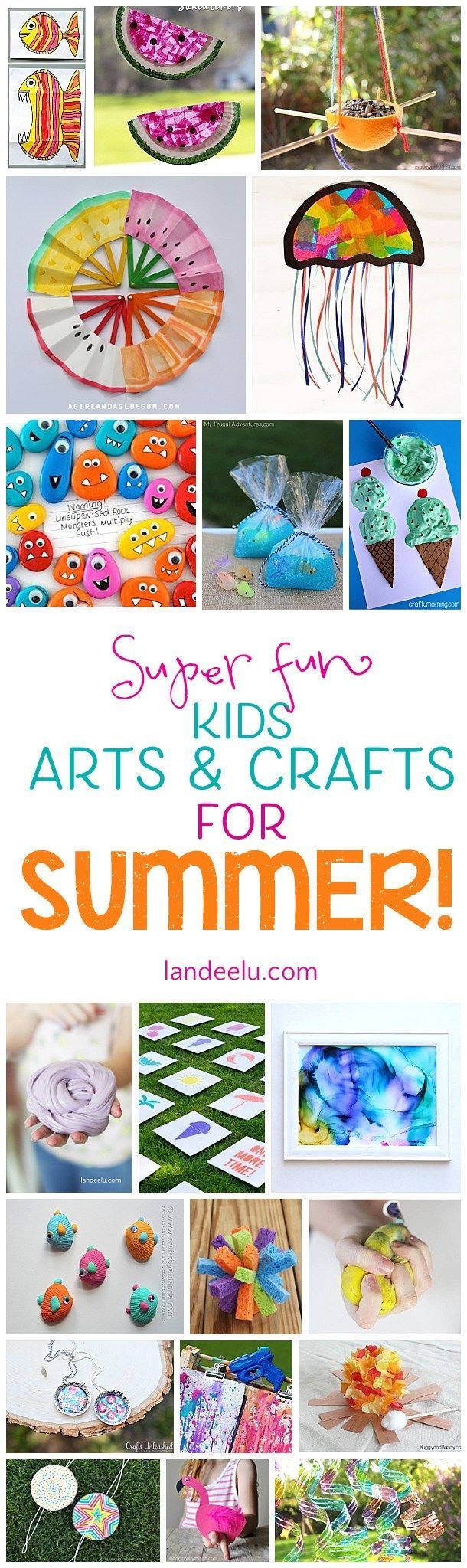 So many fun summer craft ideas for kids to keep their minds and creativity going all summer long! I love the ice cream paintings!