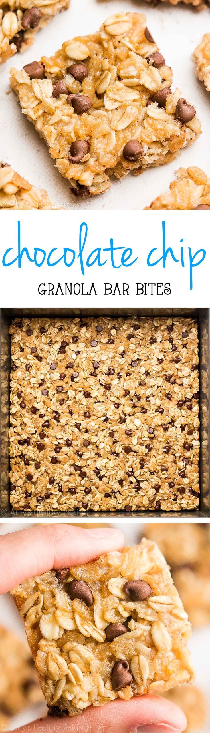 These healthy granola bars are full of chocolate! So easy, so good & just 38 calories! Perfect for grab-and-go snacks!