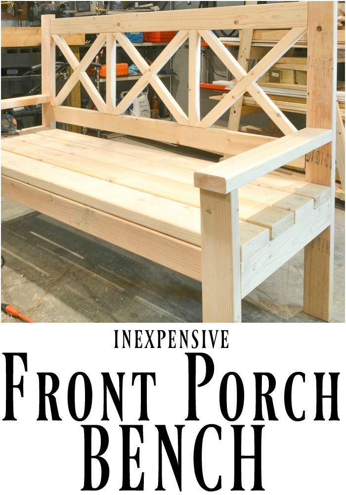 This DIY front porch bench is not only beautiful, but it is huge! Perfect for lazy evenings taking in the scenery.