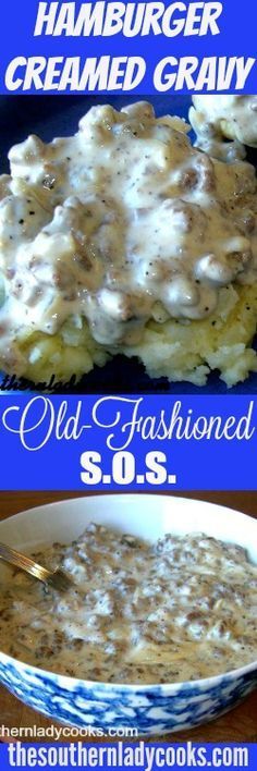 This hamburger creamed gravy or SOS is wonderful over toast, biscuits, rice, pasta, potatoes and grits! I love it over mashed