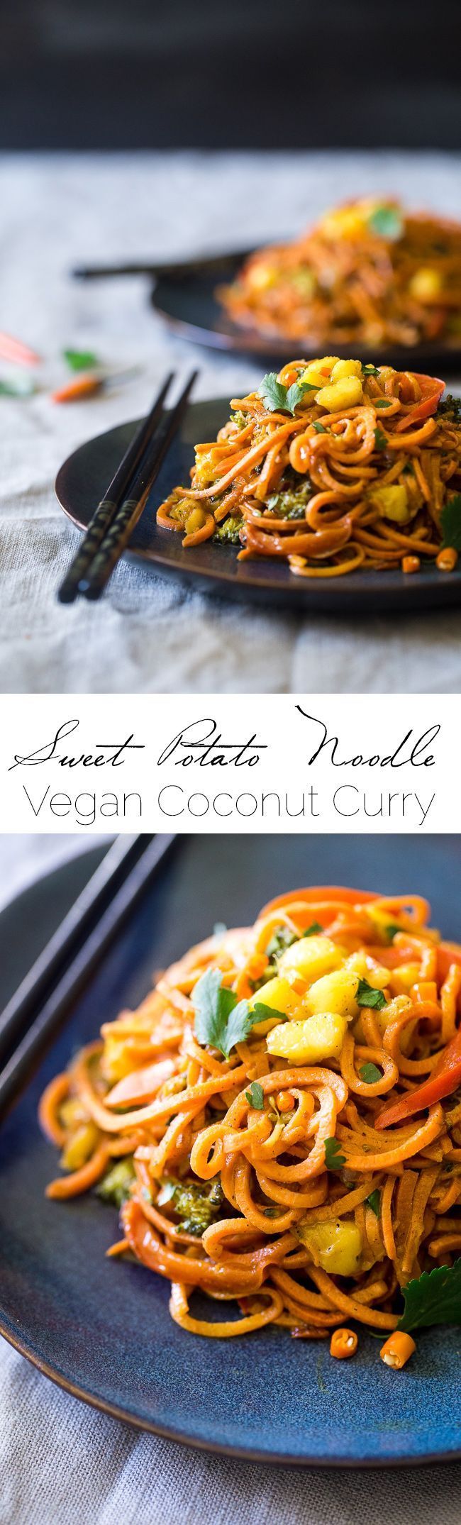 Vegan Coconut Curry with Spiralized Sweet Potato Noodles – gluten free and vegan friendly