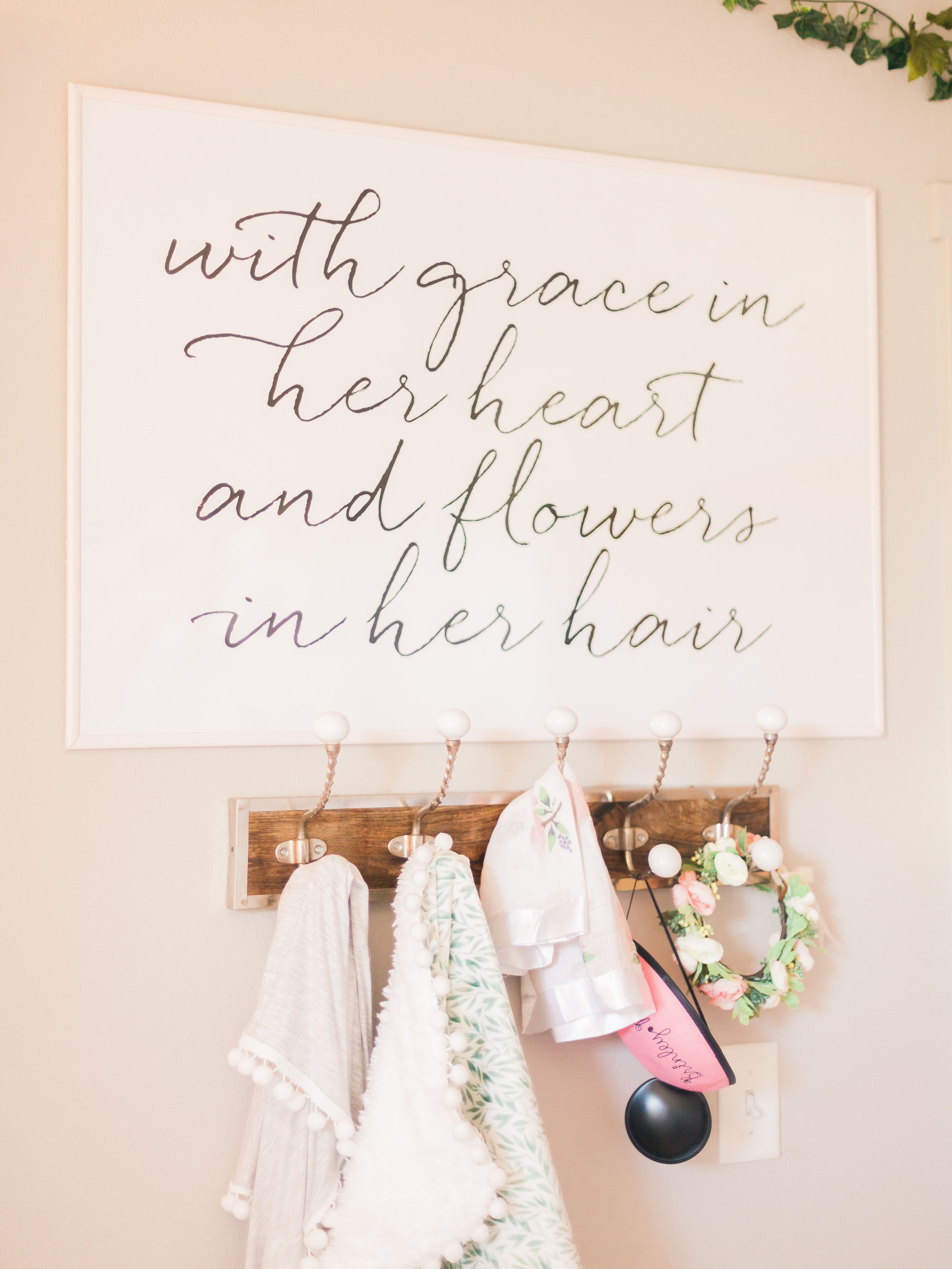 WITH GRACE IN HER HEART AND FLOWERS IN HER HAIR // Printable Wall Art by Dear Lily Mae (@dearlilymae) on Instagram // Nursery