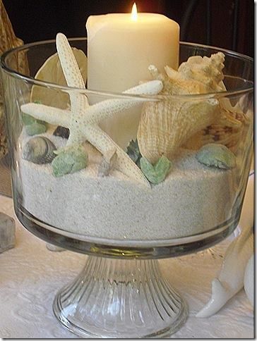 Beachy decorating – need to find a trifle bowl at a garage sale this summer.