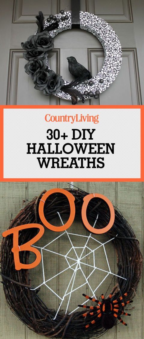 Delight trick-or-treaters by decorating your front door with these easy-to-make DIY wreaths.