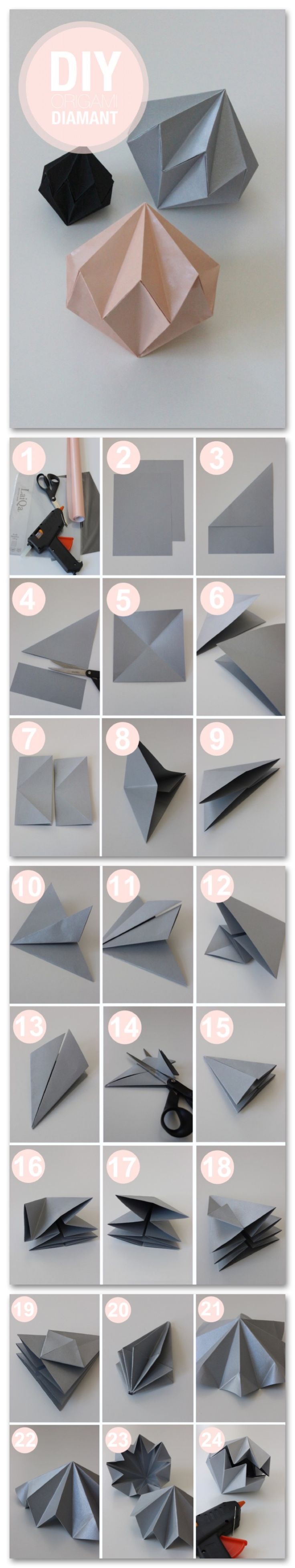 diamante de origami paso a paso