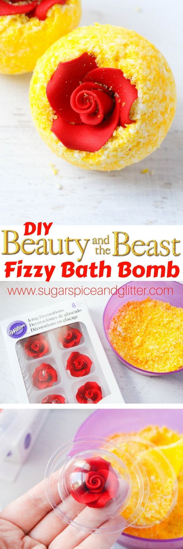 DIY Belle’s Bath Bombs – a fun Disney DIY gift or addition to your Disney movie night. The perfect Beauty & the Beast craft for