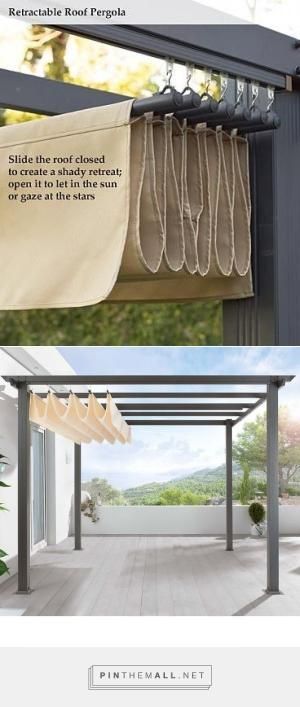DIY Pergola Retractable roof shade by Amy Claire