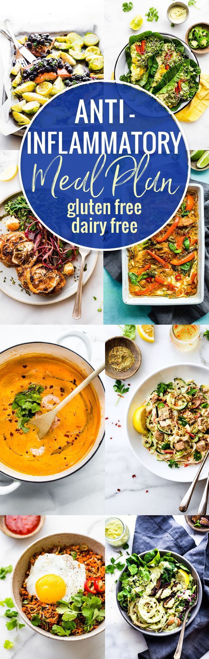 Food plays an key role in reducing inflammation in the body, so here’s a dairy free and gluten-free anti-inflammatory meal plan.