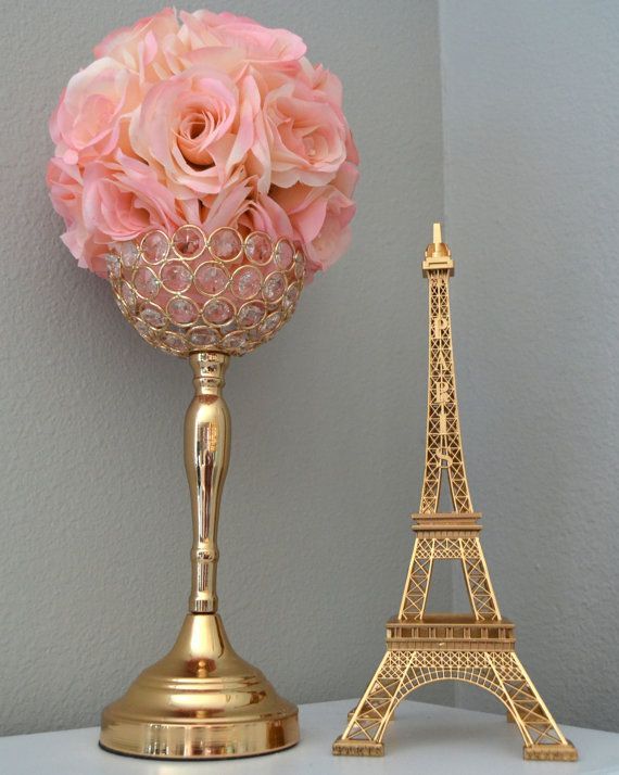 GOLD Eiffel Tower Centerpiece. Parisians Theme Decor. Paris Wedding Decor. French inspired centerpiece