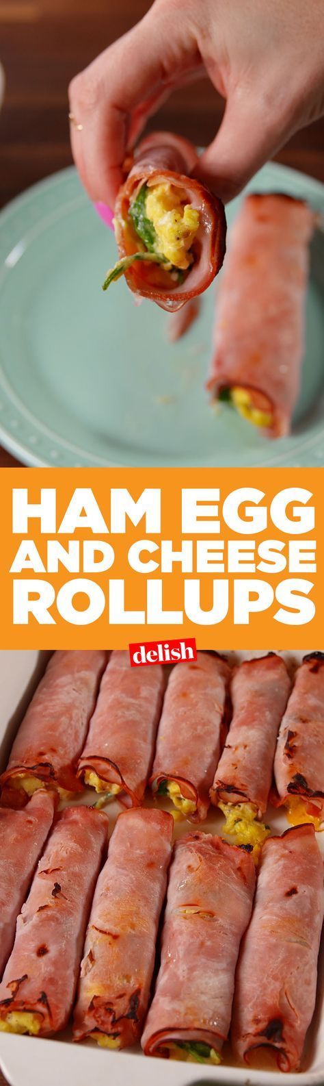 Ham, Egg & Cheese Roll-Ups are like low-carb breakfast burritos. Get the recipe on Delish.com.