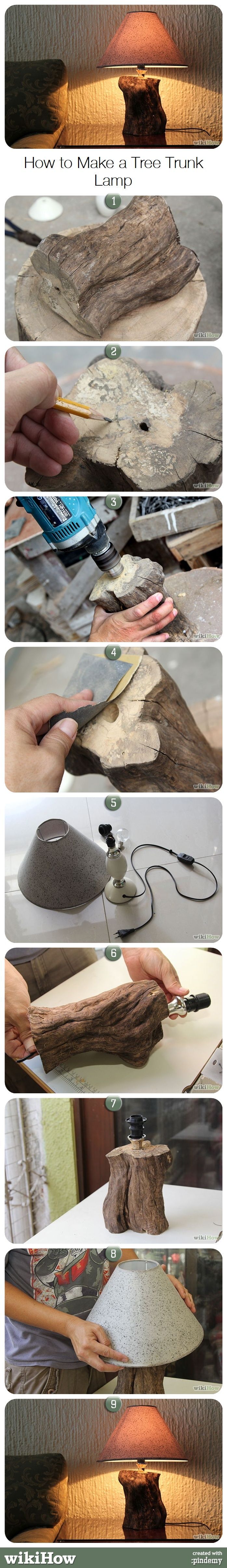 How to Make a Tree Trunk Lamp