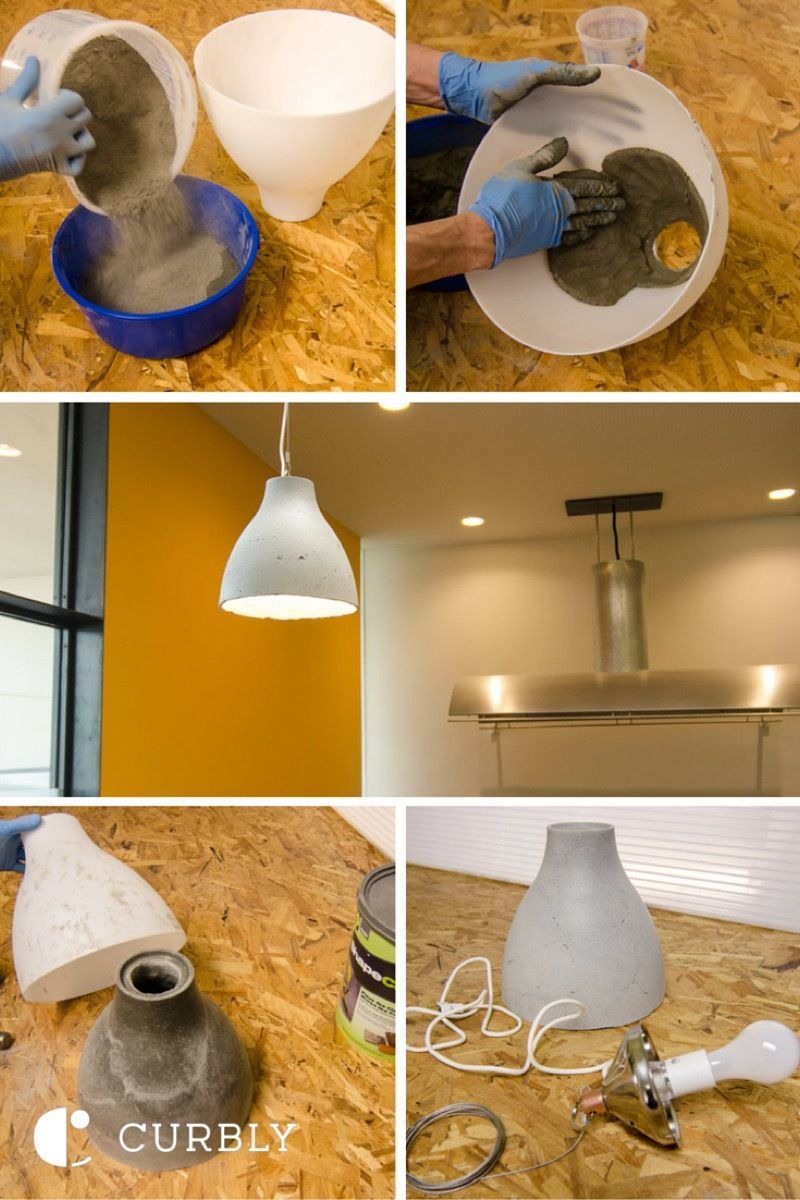 IKEA hack concrete pendant lamp