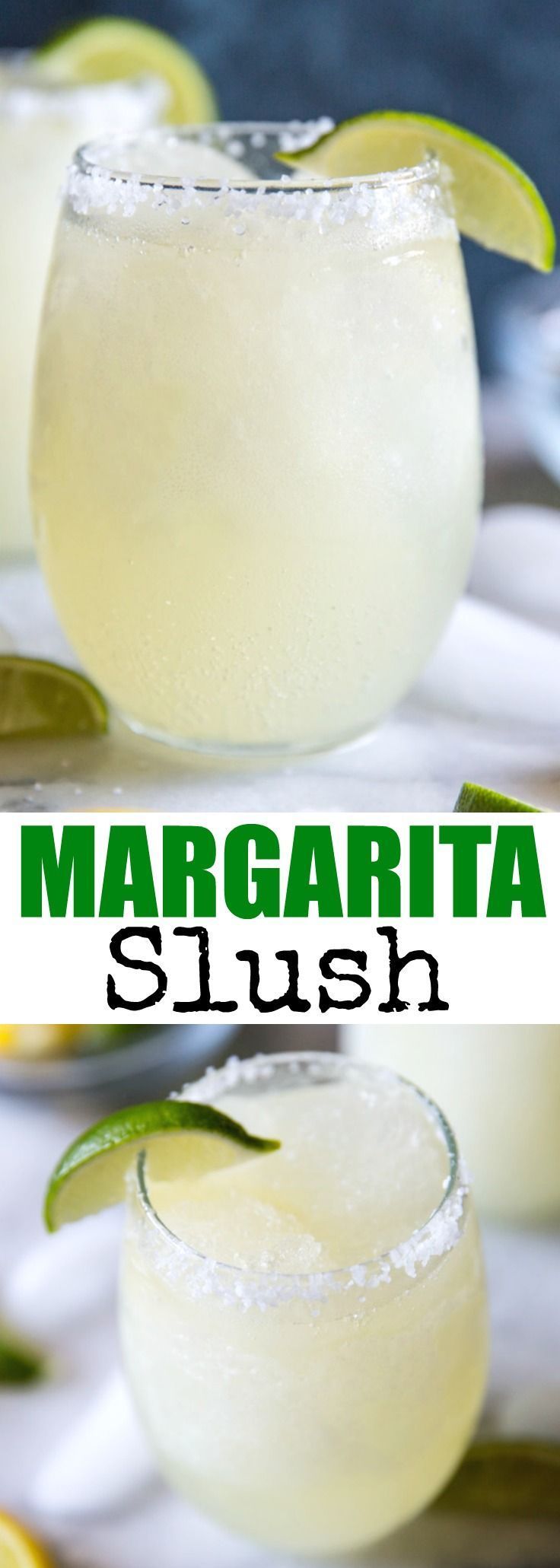 It only takes 4 ingredients to make this easy Margarita Slush! Great for backyard barbecues, pool parties, and summer nights! via