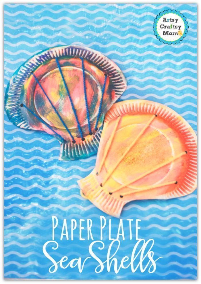 Make super cute Paper Plate seashell craft for kids – step by step tutorial  tags – paper plate craft , toddler crafts,