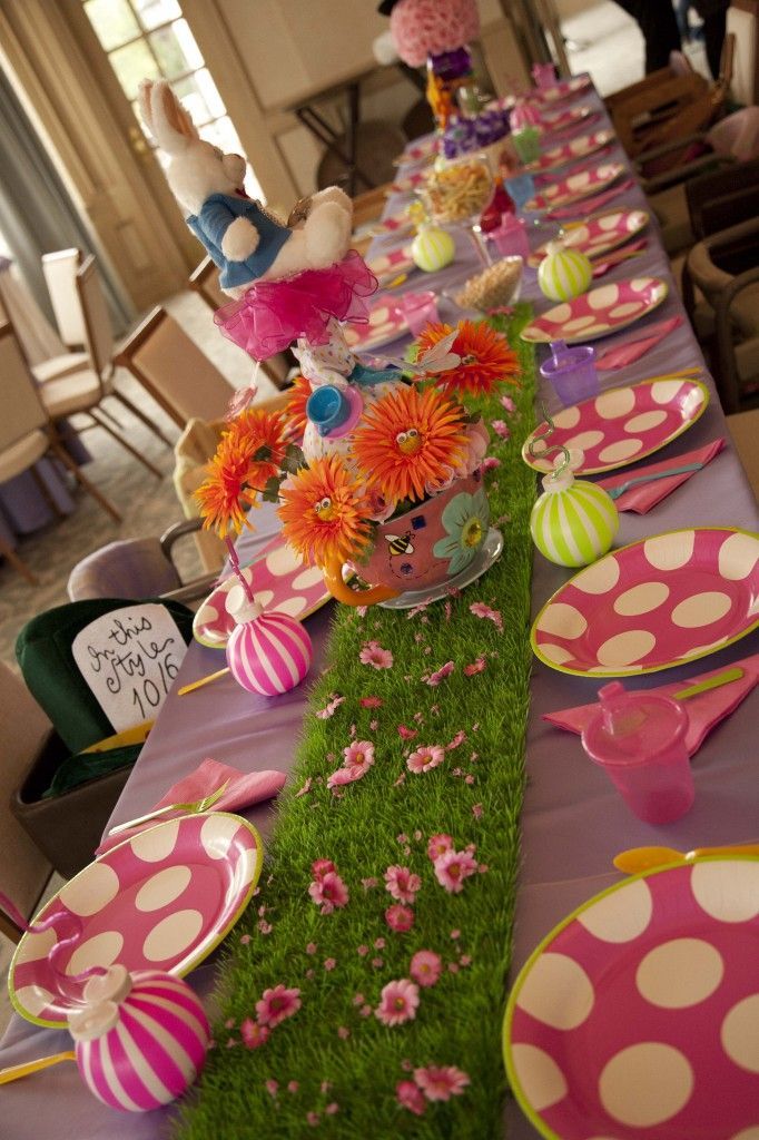ONEderland— great first birthday idea…. love the polka-dotted plates & grass runner– seems like an easy concept to accomplish