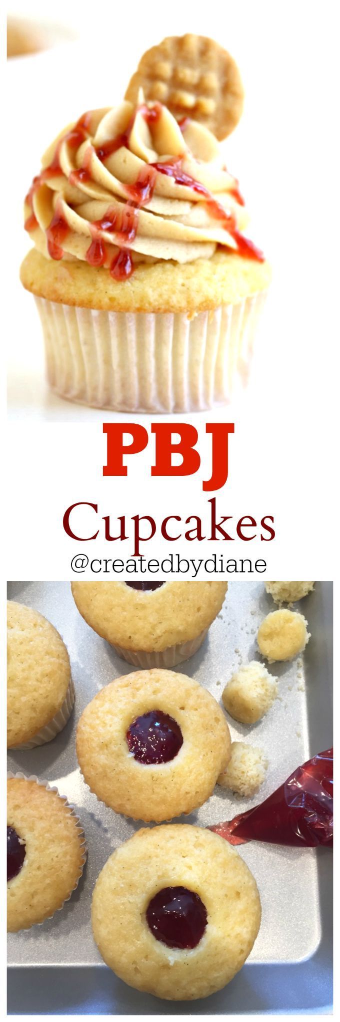 pbj cupcakes, these peanut butter and jelly cupcakes are simple to make and enjoyed by all. They are flled with jam and are