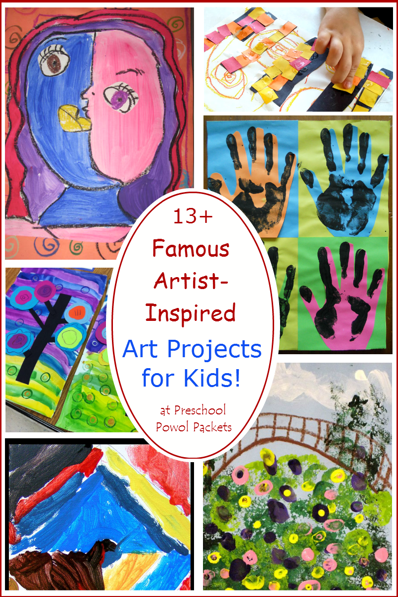 Preschool Powol Packets: 13+ Famous Artists Inspired Art Projects for Kids!