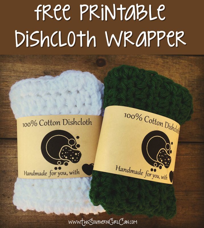Printable dishcloth wrapper