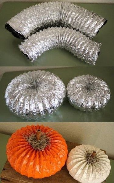 Use a Dryer Vent to make Pumpkins…these are the BEST Fall Craft Ideas & DIY Home Decor Projects!