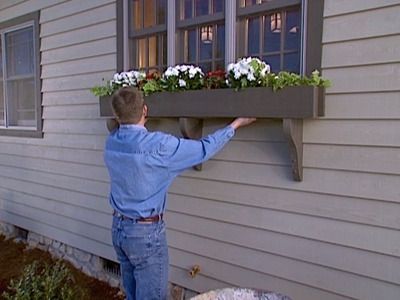 window box DIY…might look for chunky antique brackets instead of making them. Regardless, they will definitely be painted red!!!