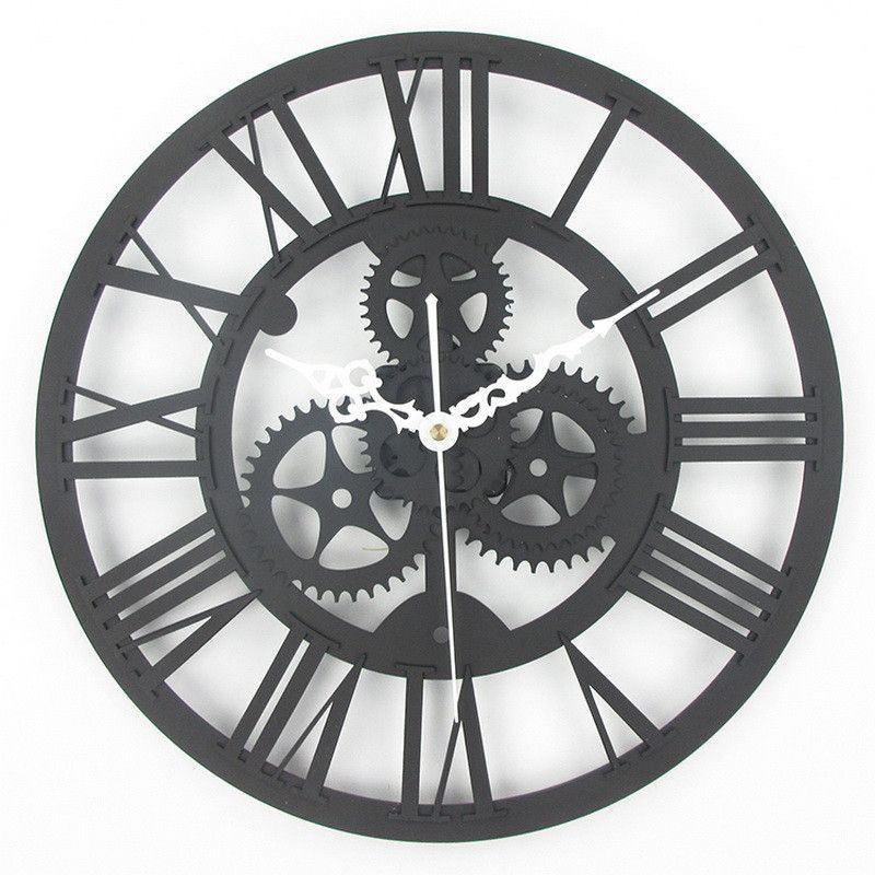 Antique Gear Wall Clock, Vintage Mechanical Gear Clock, Large Industrial, Loft Art Home Living Room Wall Decoration