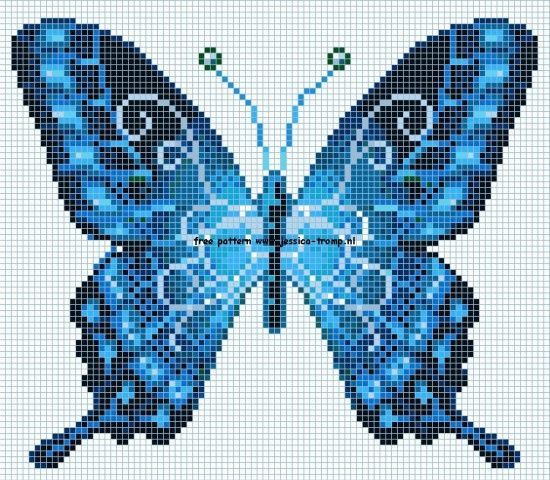 Blue butterfly cross stitch