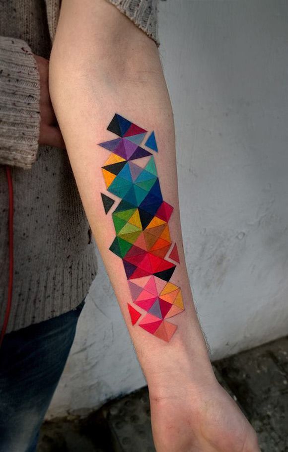 Colorful Geometric Tattoo | Best Tattoo Ideas & Designs
