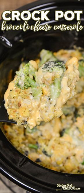 Crock Pot Broccoli Cheese Casserole is a delicious side dish slow cooker recipe perfect for holidays, potlucks or a special