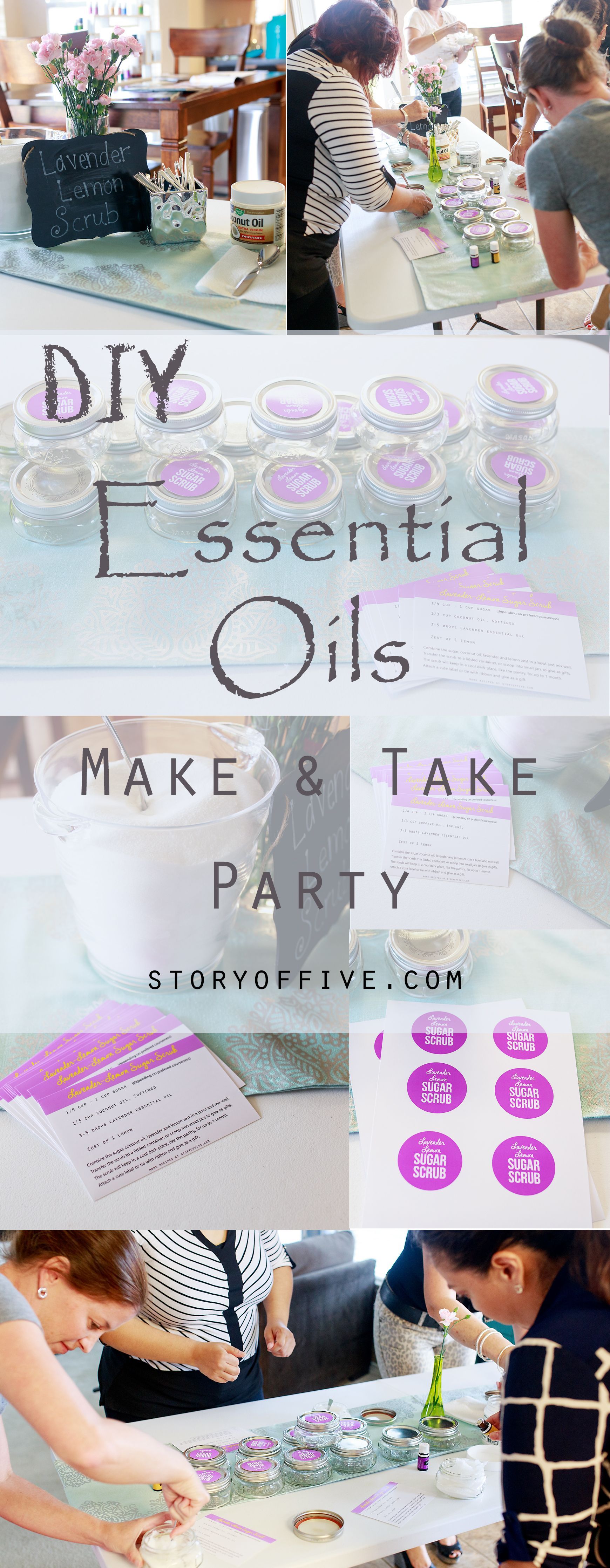 DIY Essential Oils make & take Party | How to have a successful essential oils make & take party || Free Recipe Card and Sugar