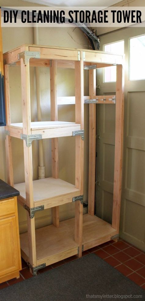 DIY Projects Your Garage Needs -DIY Cleaning Storage Tower – Do It Yourself Garage Makeover Ideas Include Storage, Organization,