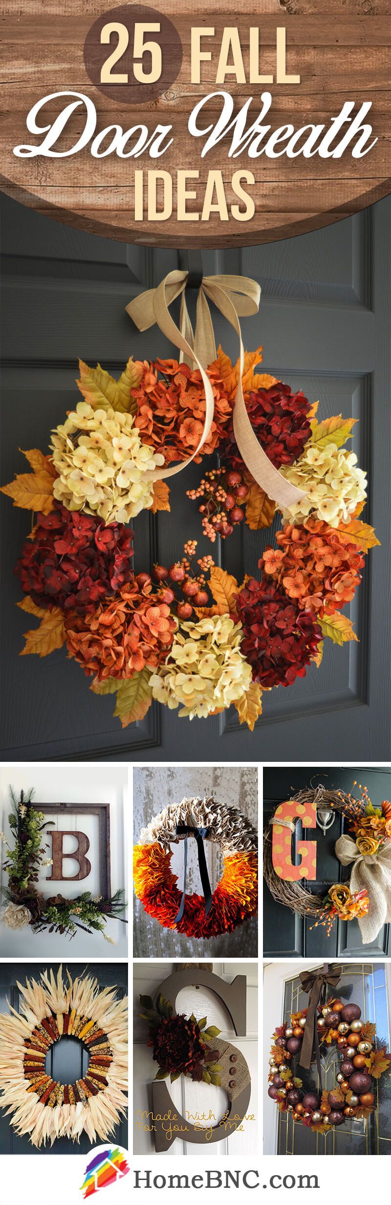 Fall Door Wreath Decor Ideas