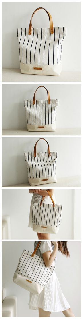 Handcrafted Canvas and Leather Casual Tote Bag Shopping Bag Handbag School Bag Daily Bag for Women 14005