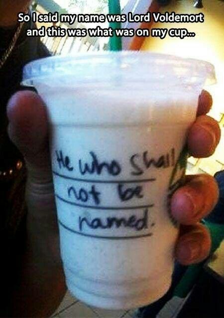 Harry Potter coffee cup humor ;-) lol the brilliance of some people :)