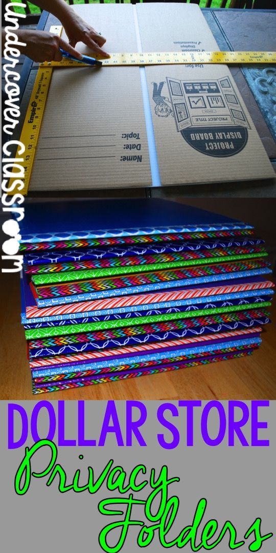 Here is a photo tutorial on how to make privacy folders from dollar store…