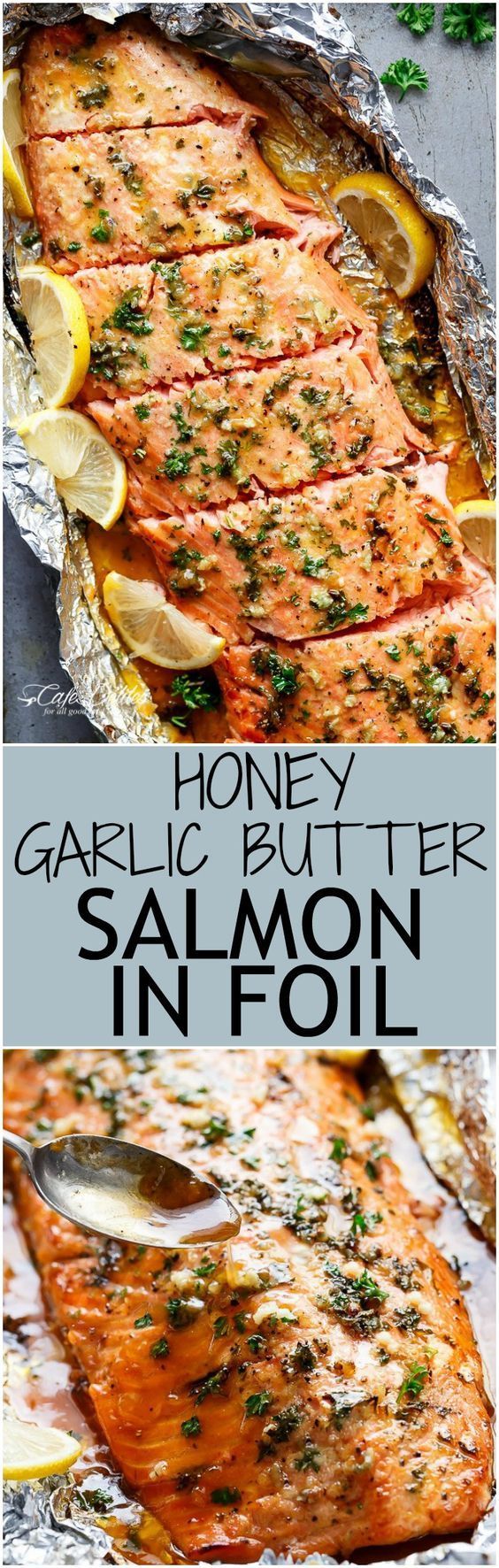 Honey Garlic Butter Salmon In Foil in under 20 minutes, then broiled (or grilled) for that extra golden, crispy and caramelised