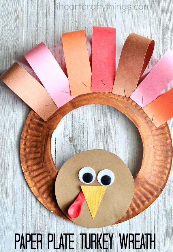 If your kids love helping you decorate for the holidays they are going to love making this adorable paper plate Thanksgiving